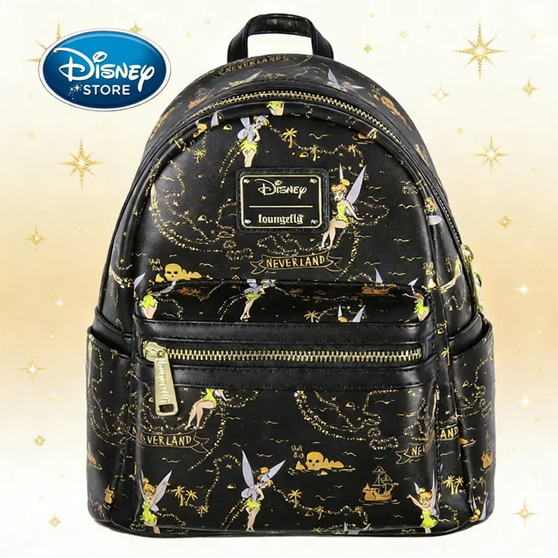 

Мини-рюкзак Disney Peter Pan Tinker Bell Neverland Map – ограниченная серия, черный и золотой