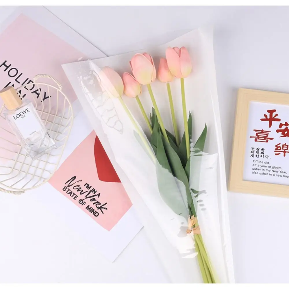 20/30pcs Rose Bouquet Wrapping Sleeve Plastic Bags Waterproof Valentine\'s Day Single Rose Flower Packaging Bag