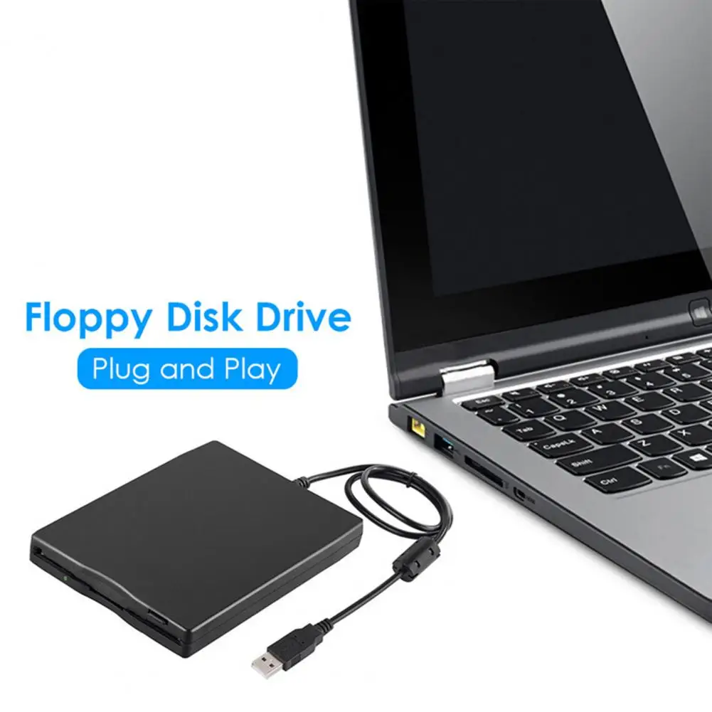 Floppy Drive USB 2.0 Plug Play Portable 3.5-inch External Floppy Disk Reader 1.44 MB FDD for PC