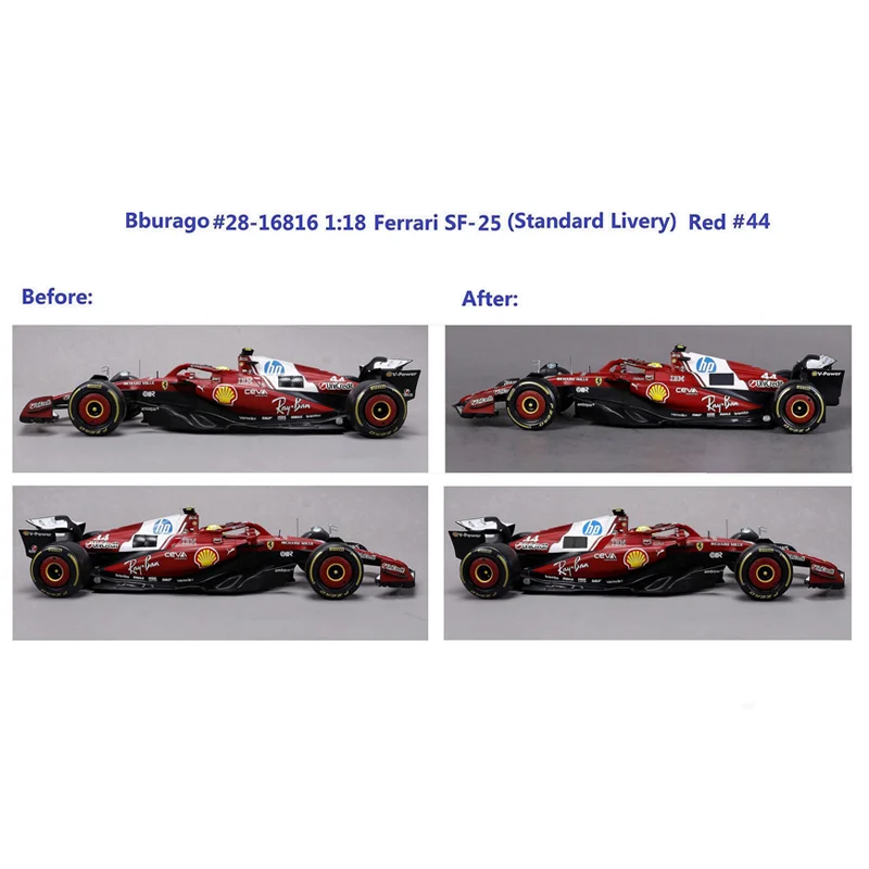 جديد في المخزون Bburago 1:18 فيراري 2025 F1 Sf-25 هاميلتون # 44 لوكليرك # 16 نموذج سيارة مصغر مصنوع من خليط معدني هدايا لعبة مخصصة #5