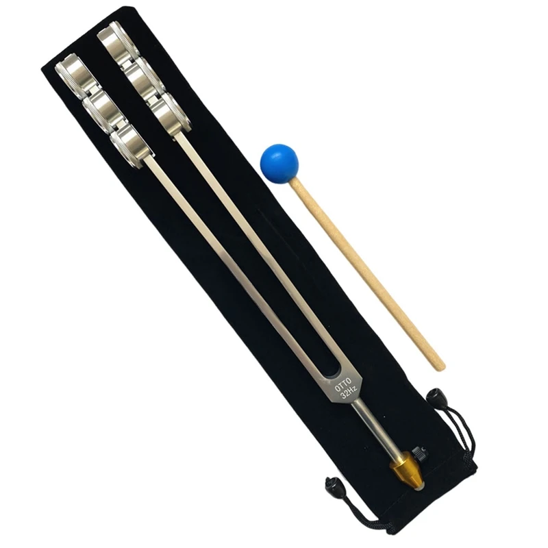 ABYL 32HZ Aluminum Tuning Fork Tool with Hammer Healing Sound Vibration Diagnostic Therapy Health Care Tool