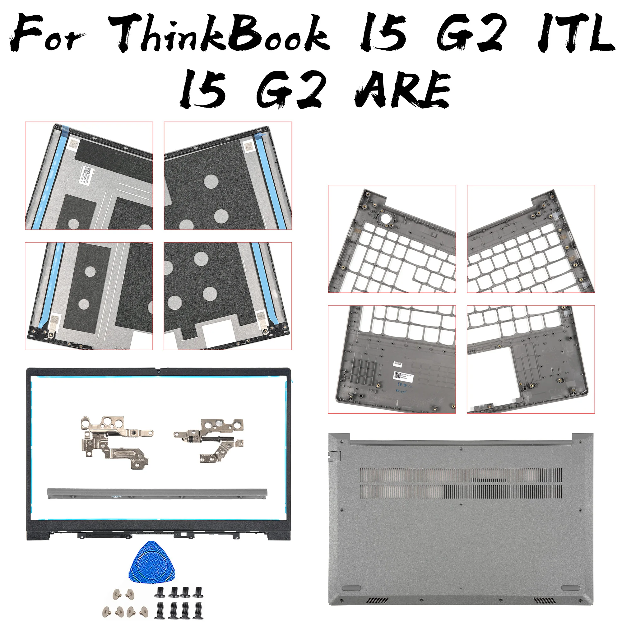 

Parts For ThinkBook 15 G2 ITL 15 G2 ARE Laptop Covers LCD Back Cover Rear Top Front Bezel Hinges Hingcover Bottom Case Replace