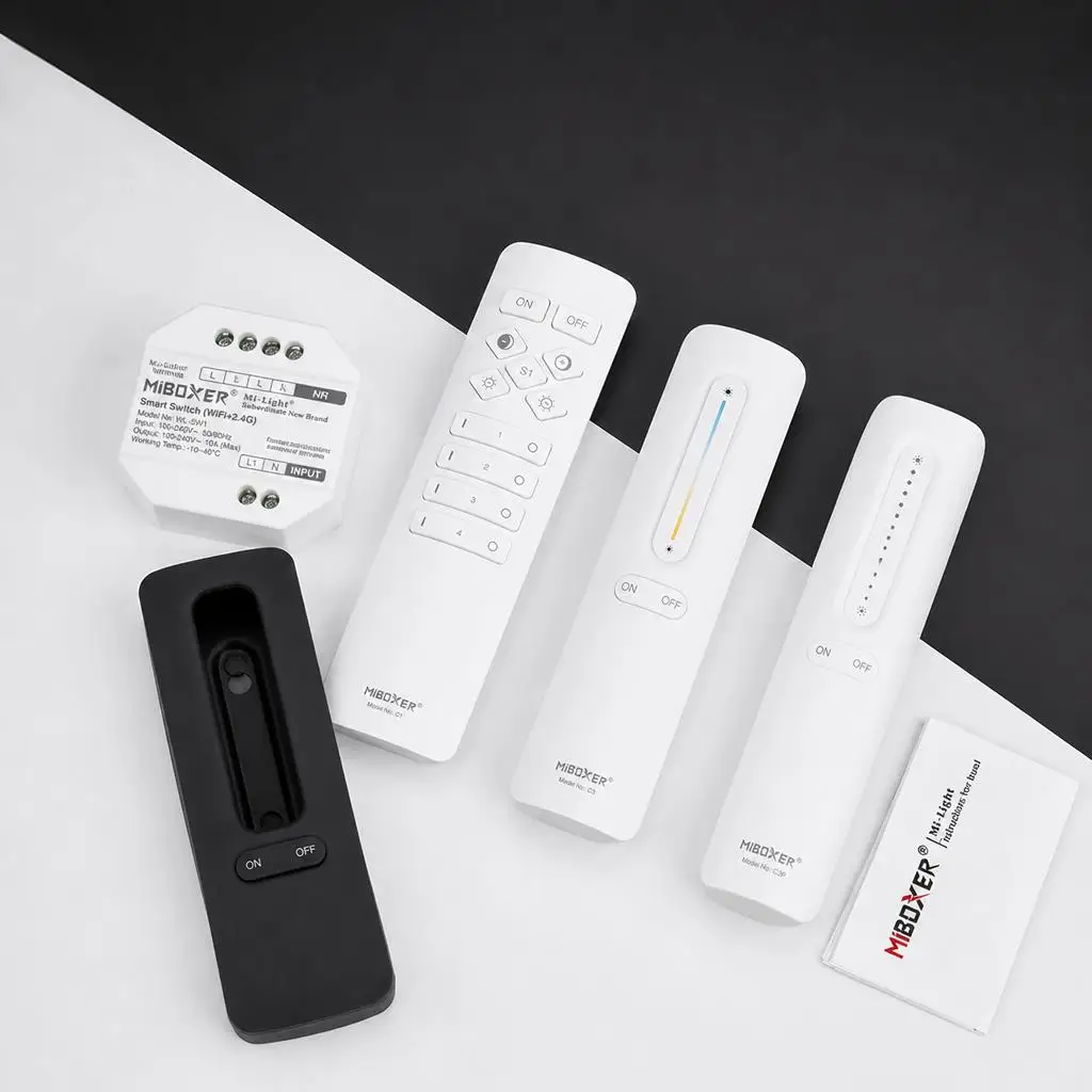 MiBoxer WL-SW1 AC100-240V LED Controller Wifi+2.4GHz RF Smart Switch RF Push Dimmer  App/Voice/Tuya/Remote Control Child lock