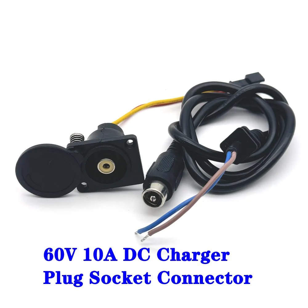 Electric Bicycle Charging Head Lithium Battery Output Line 60V Round Male and Female Base DC Charger Plug Socket RCA Connector