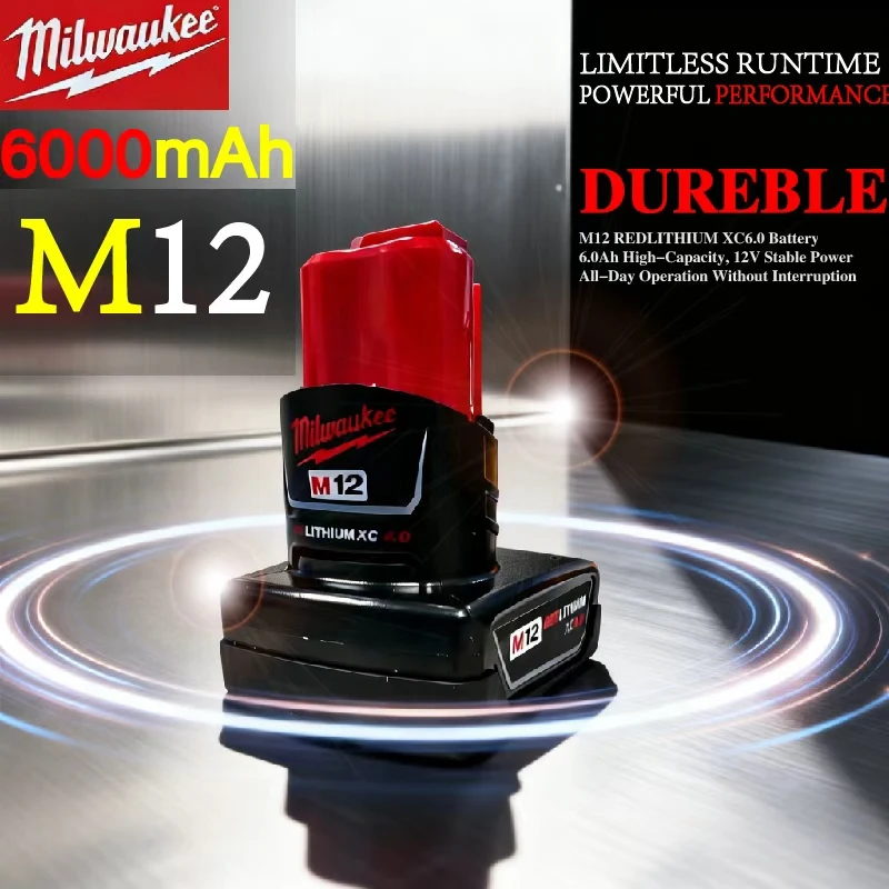 

Milwaukee 12V 6.0Ah 6000mAh M12 XC 12V 6000mAh 6.0Ah Replacement Battery For Milwaukee Cordless Power Tools Blister Pack