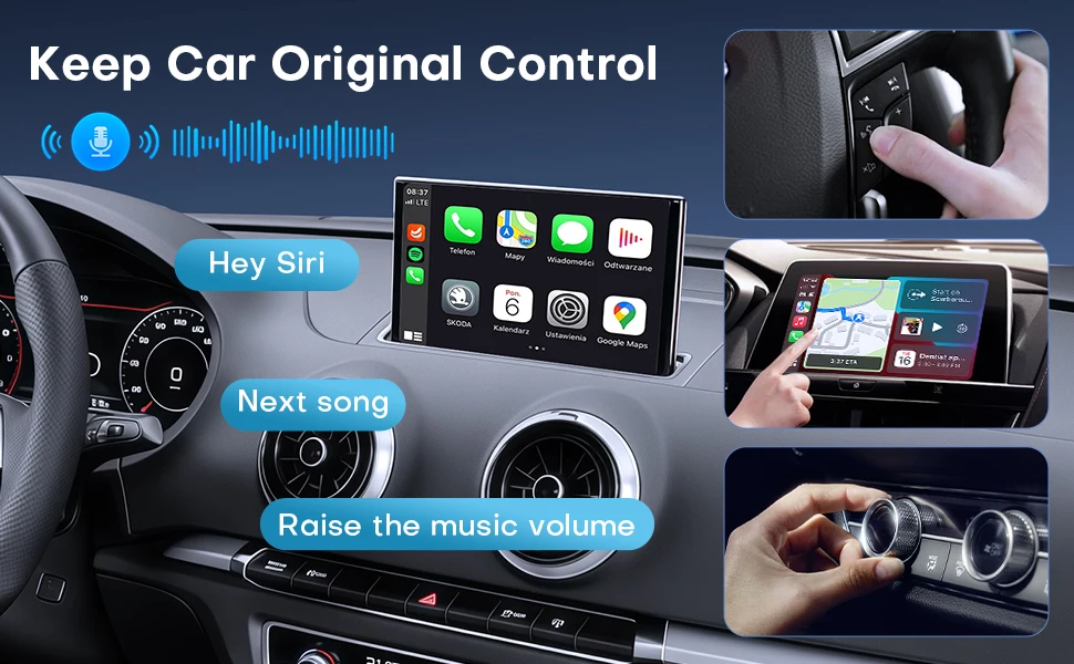 Kabelloser CarPlay-Adapter und Android Auto-Dongle, schnelle automatische Verbindung, kompakter Plug-and-Play-Kabelloser CarPlay-Konverter für iPhone und Android, USB/USB-C, keine Verzögerung, nahtlose Wiederverbindung (Schwarz) – Detail 3