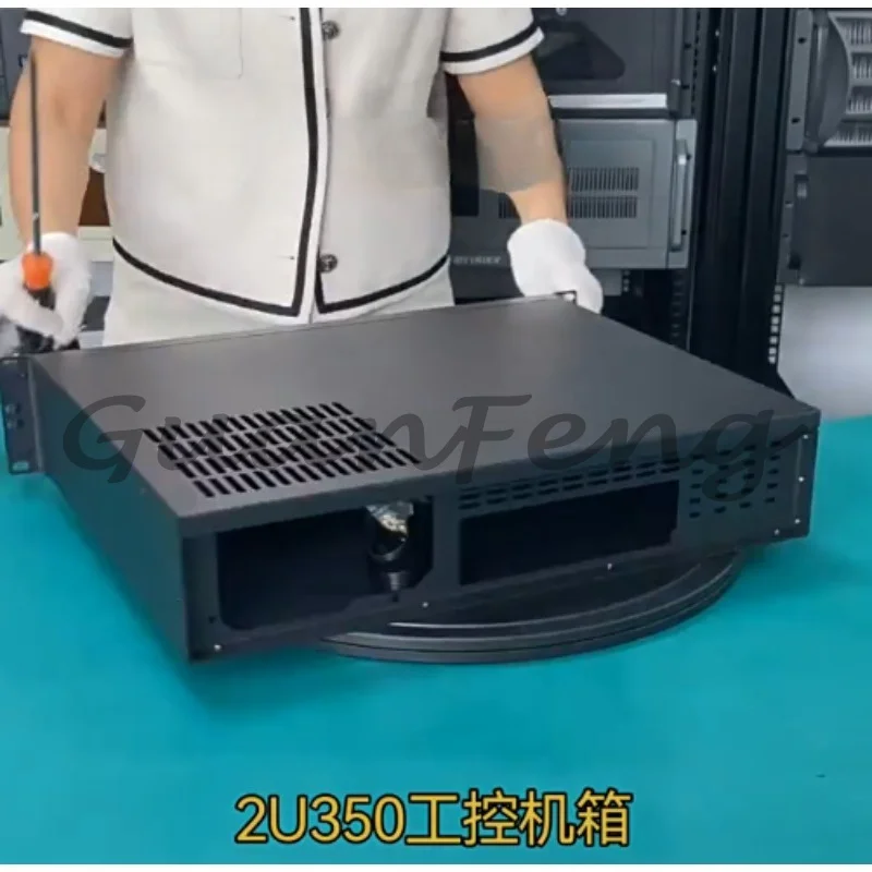 

2U350 Industrial Control Server Chassis, Large PSU Slot Rack Mount, MATX Motherboard for Recording, KTV & Monitoring
