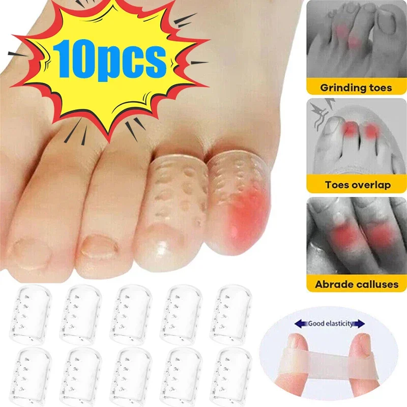 Transparent Silicone Toe Caps Anti-Friction Breathable Toe Protector Prevents Blisters Toe Caps Cover Protectors Foot Care