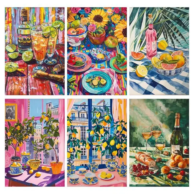 

CHENISTORY Paint By Number Fruit Food Landscape Drawing On Canvas HandPainted Home Decor Art Gift DIY Pictures By Number Kits