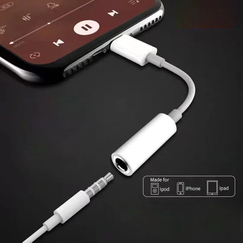 For Lighting Headphone Adapter for IPhone 15 16 11 12 13 14 Pro Max 12Mini  XS XR X 8 7 for ligtning to 3.5 mm AUX Audio Cable