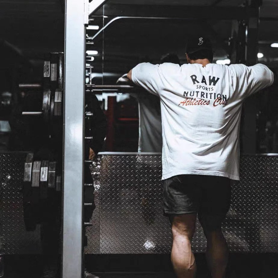 2025 جديد RAW Cris Cbo اللياقة البدنية قصيرة الأكمام اللياقة البدنية الوزن ضيق فضفاض تي شيرت القطن شيك العلامة التجارية قبالة الكتف كم طويل