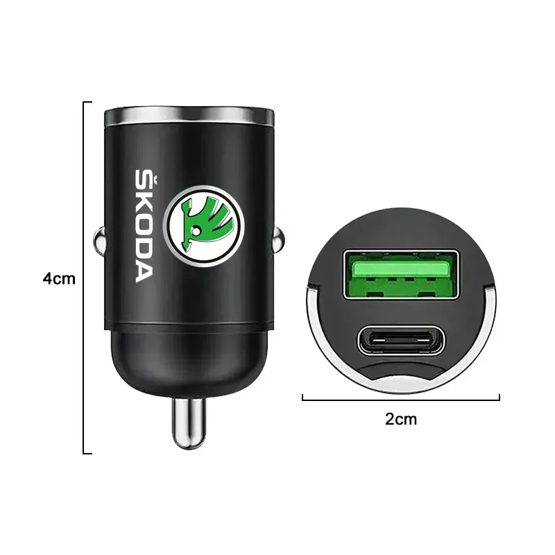 Micro Car Quick Charger Vehicle Cigarette Lighter Convert Plug For Skoda Octavia Fabia Kamiq Kapoq Kodiaq Rapid SCALA Superb