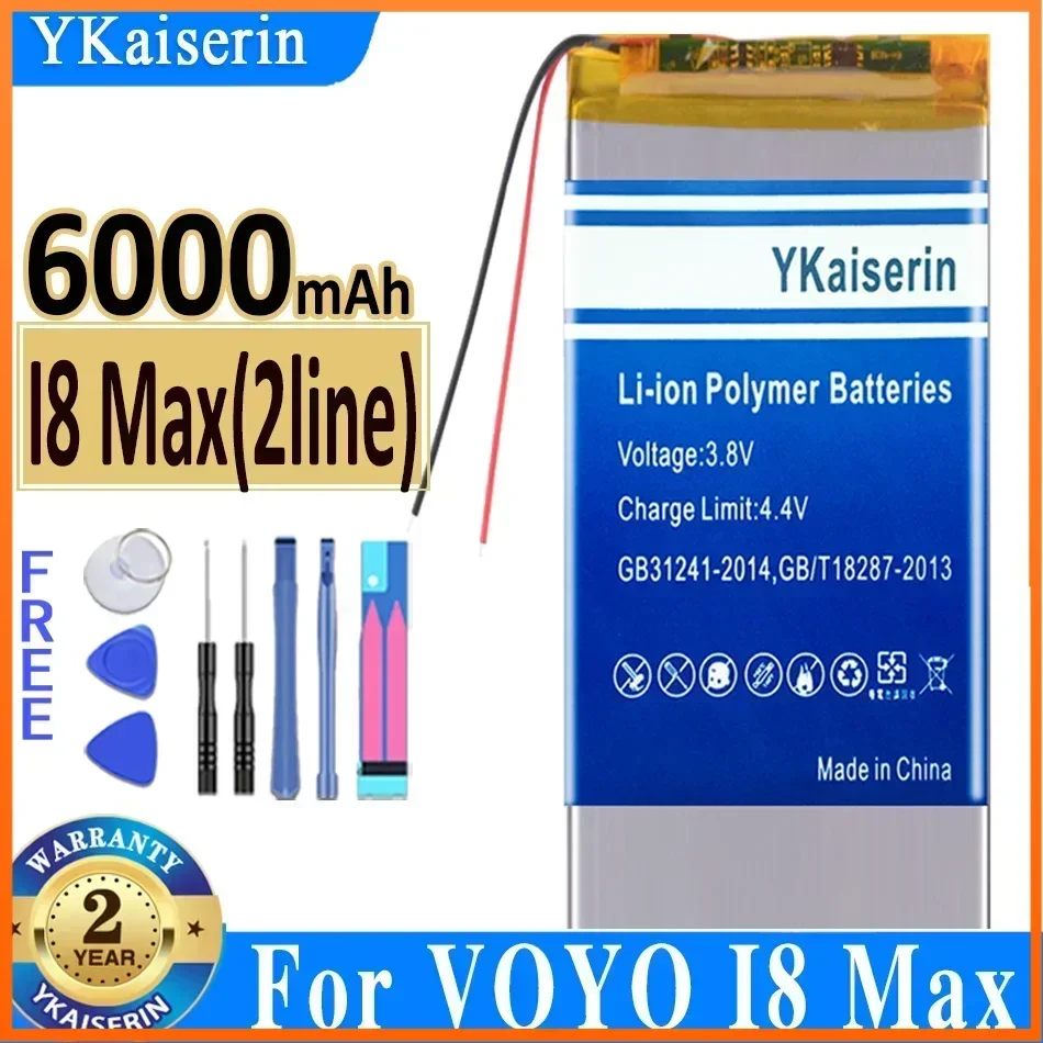 

6000mAh YKaiserin Battery for VOYO I8 Max I8Max Tablet PC Accumulator 2 Wire Portablet Batteries Warranty Free Tools + Track