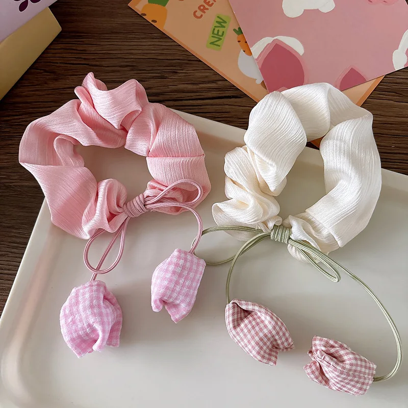 

Pearl Sheen Tulip Scrunchie Satin Hair Tie For Low Ponytail Bun Girls Elegant Hair Accessories Luxury Gift