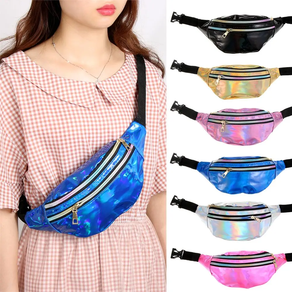 

Glitter Hip Purse Satchel Storage Bag Laser Belt Bags Make-up Pouch Fanny Pack Waist Packs