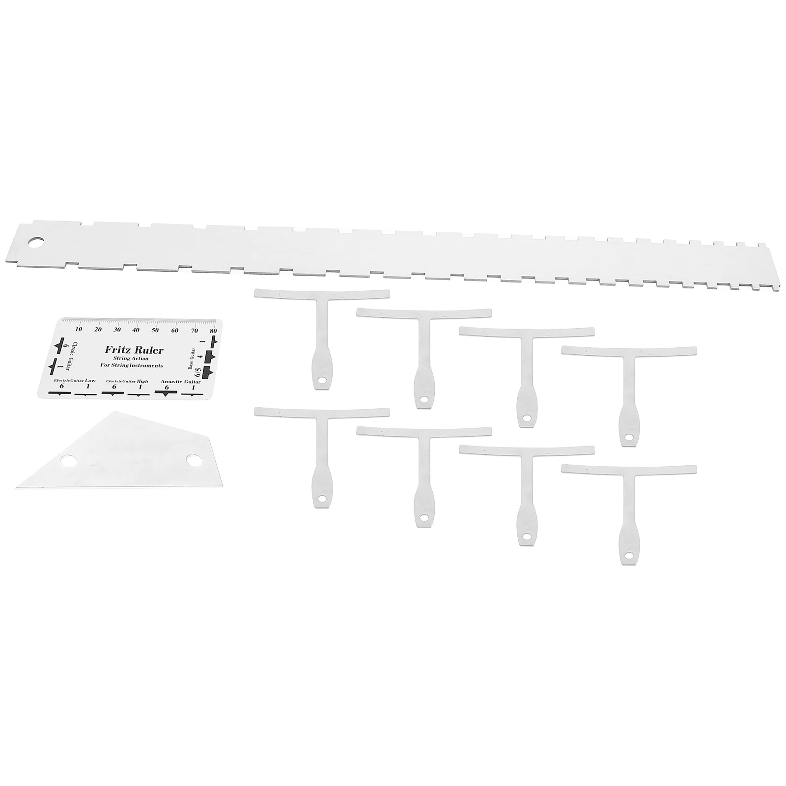 12pcs Guitar Luthier Tools Guitar Radius Gauge String Action Ruler Straight Edges Ruler Fret Rocker Set