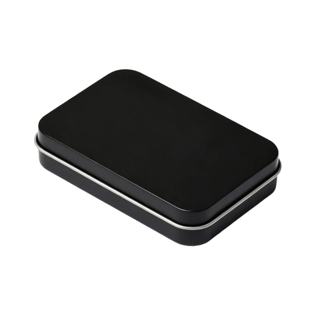 Metal Storage Box Iron 87x60x18mm Portable Compact Hinged Container for Jewelry Cosmetics Candies Keys Organization