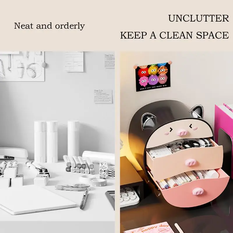 Makeup Organizer Box Household Tabletop Vanity Box Multi-Functional Skin Care Organizers For Bedroom Dormitory Study Room Living