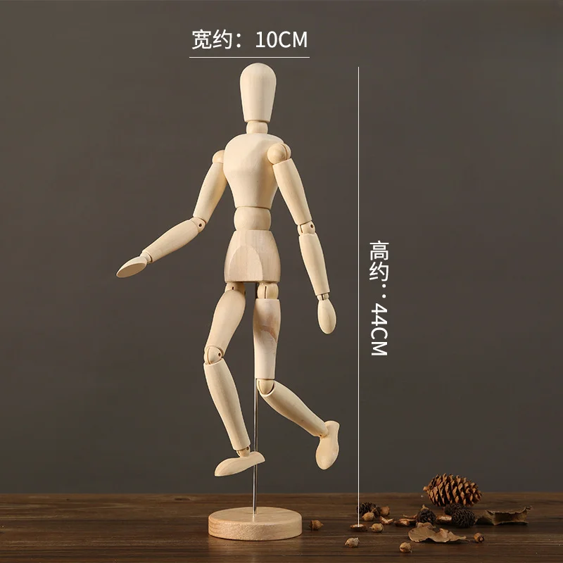 Multi Size Solid Wood Joint Human Body Model Active Body Joint Statue Art Teaching Human Body Art Depiction Action Doll Fun Toy