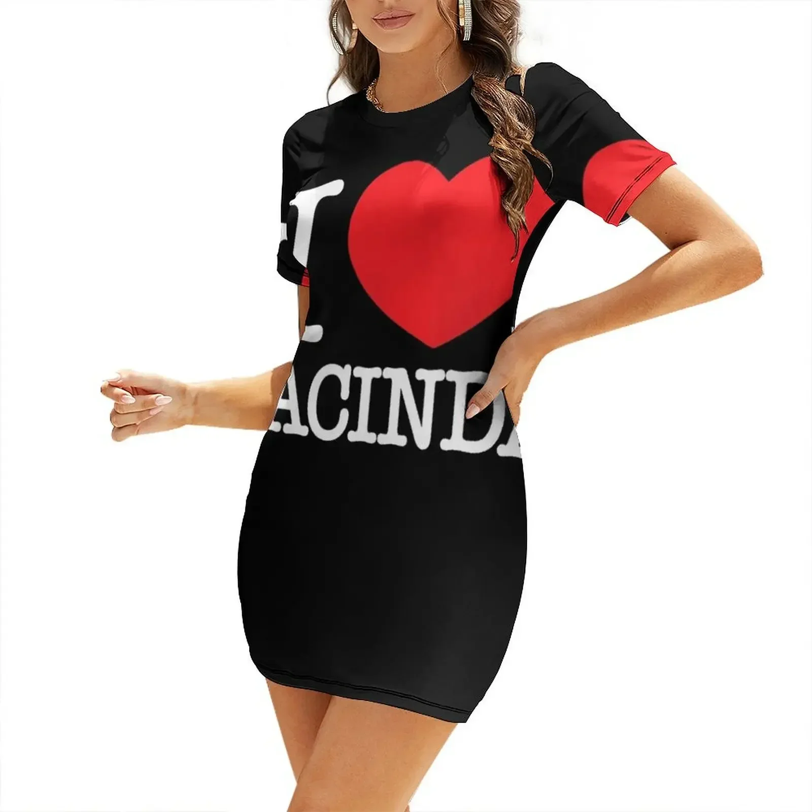 

i heart jacinda ardern black white red New Zealand Prime Minister Kiwi I love ny style Short-Sleeved Dress