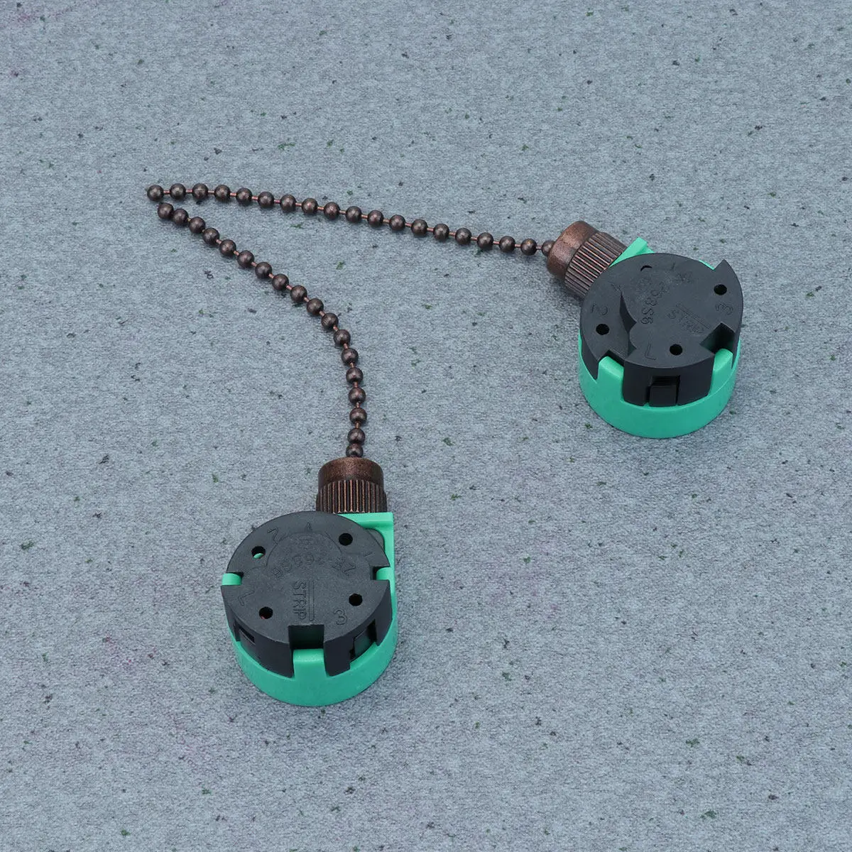 2Pcs Adjustable 3 Speed Pull Chain Switch for Ceiling Fan Light Lamp Replacement Cord Brown Vintage Style Energy Saving Control