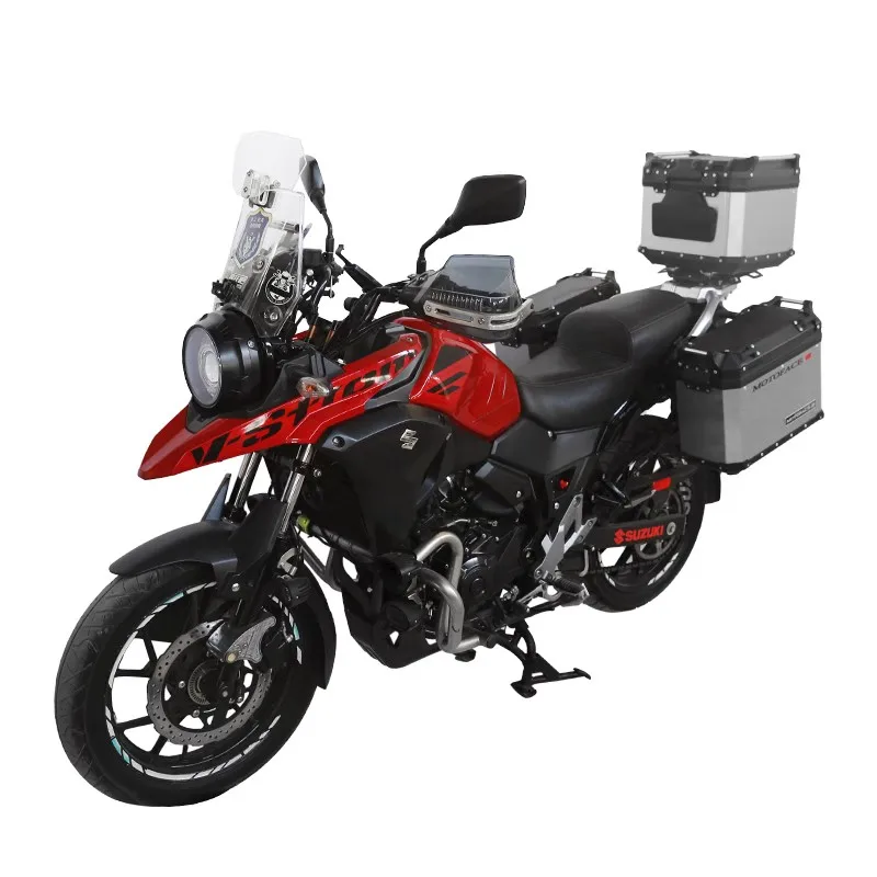 Motorcycle Rear Tail Top Box Helmet Top Case Side Luggage Trunk Storage Case with Bracket for for Suzuki V-Strom DL250