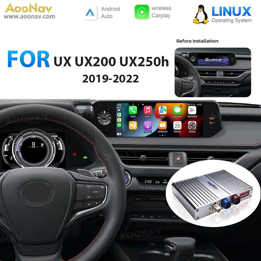 Mirror link Box bus adapter For Lexus UX UX200 UX250h 2019-2022 Android Stereo Oem Screen volant radio aux upgrade Linux System