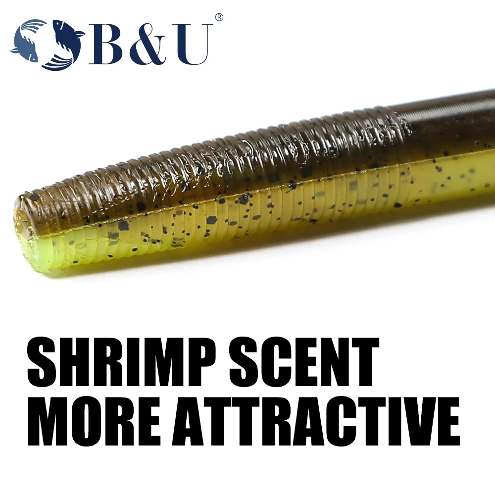 B&U 100mm Tpr Floating Senko Worms Bass Fishing Lure Soft Plastic Artificial Bait Ned Wacky Rig Weightless Leurre Souple Wobbler