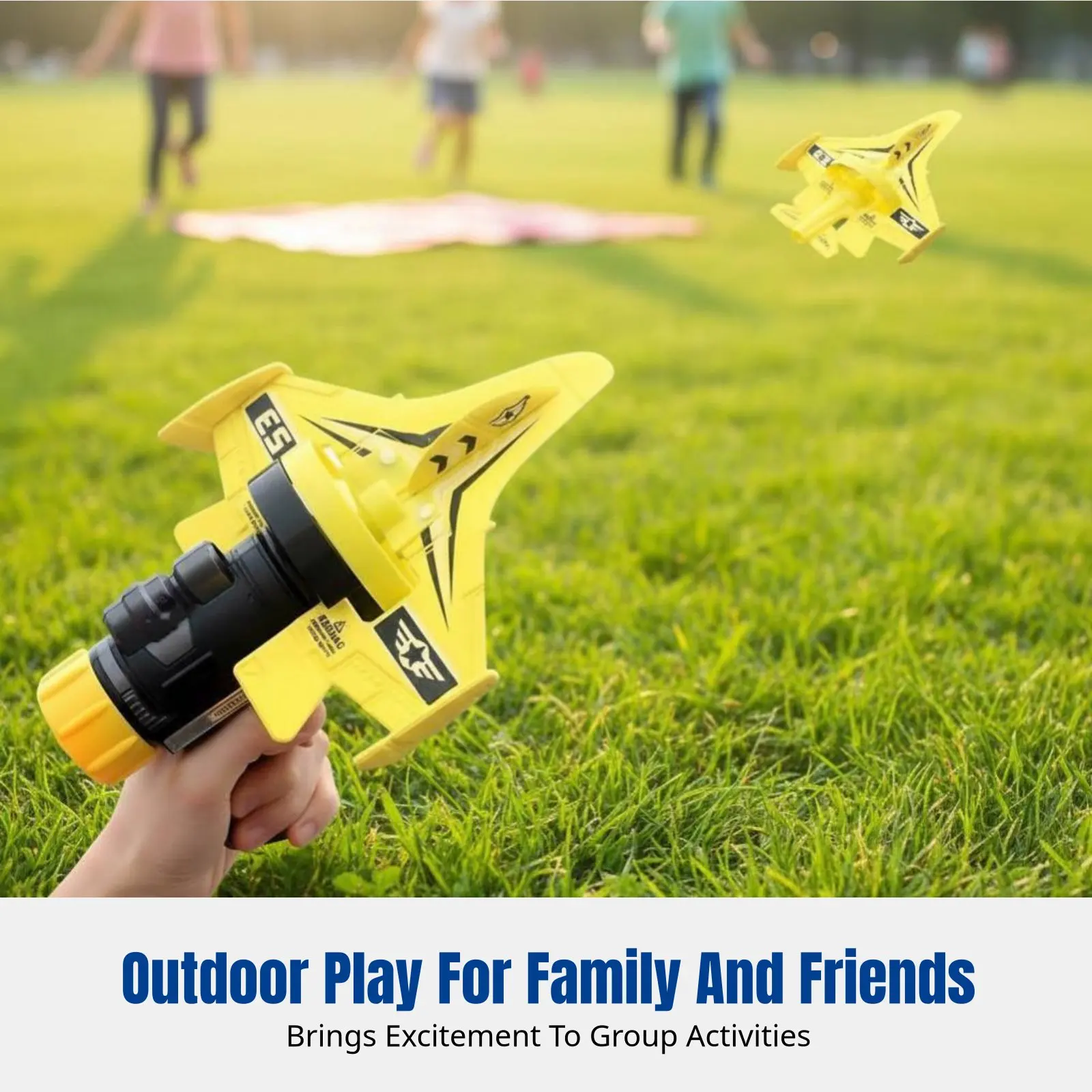 88118 Samolot z pianki do wyrzucania, Wyrzutnia w kształcie pistoletu, Zabawka szybowiec do zabawy na zewnątrz, Ręczne rzucanie, Materiał piankowy, Dla dzieci