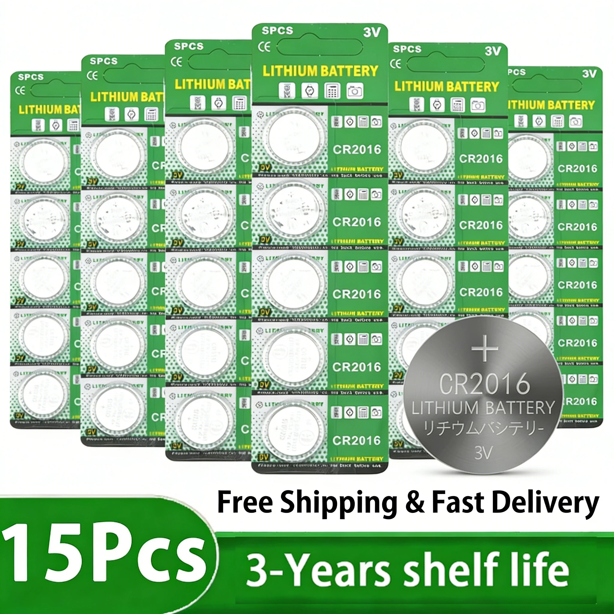 

5-50pcs CR2016 3V Lithium Battery 80mAh DL2016 ECR2016 BR2016 Coin Cell Button Batteries for Car Key Remote Watch