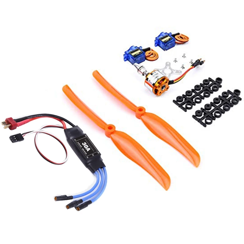 2212 1400KV бесщеточный двигатель + 30A ESC + SG90 сервоприводы + 8060 Пропеллер для FPV Самолет RC запасные части Аксессуары запчасти