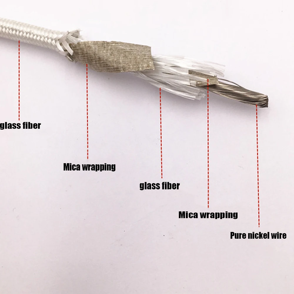 13awg 15awg 17awg Mica Wrapped Wire Electromagnetic Pure Nickel Cable Gass Fiber Braided 1000 Degree High Temperature Cable