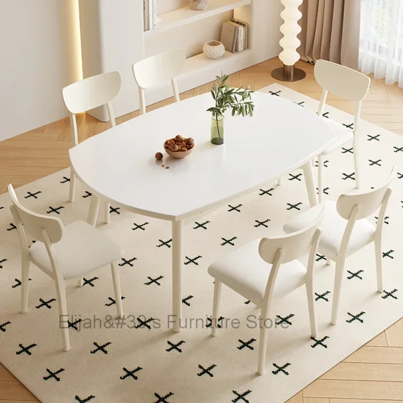 

Modern White Kitchen Table Extendable Design Round Slate Dining Table Nordic Simple Juegos De Comedor Home Furniture HD50CZ