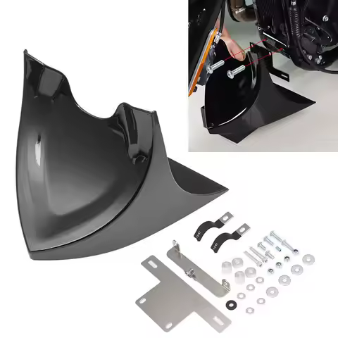 Motorcycle Gloss Black Chin Lower Fairing Front Spoiler Air Dam Cover For Harley Touring Fatboy Softail Sportster 883 1200