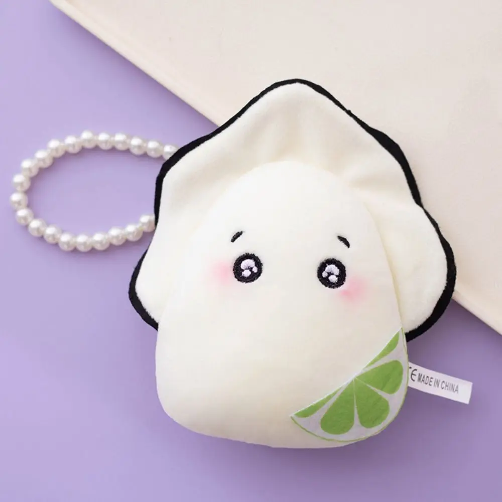 Soft Filler Oyster Plush Keychain 10cm Size with Pearl Chain Oysters Pendant Doll Simulation Funny Shape Oysters Plush Pendant