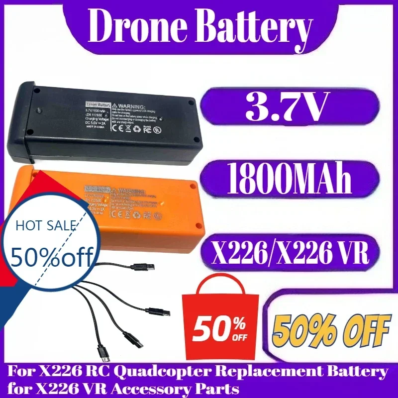 

X226/X226 VR Drone Battery 3.7V 1800MAh Battery For X226 RC Quadcopter Replacement Battery for X226 VR Accessory Parts