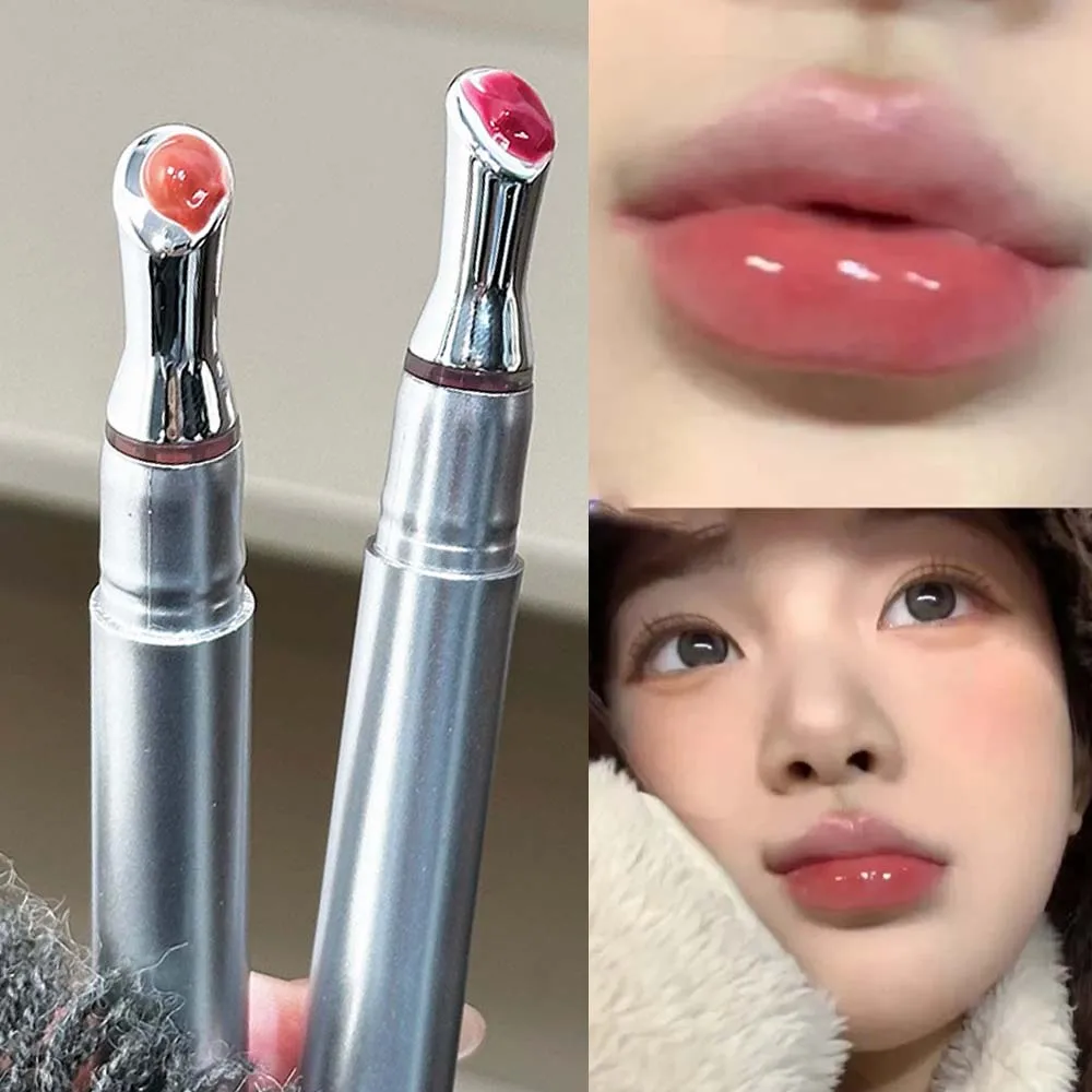 Testa di metallo Ice Diamond Essence Lip Tint Specchio Acqua Luce Vetro Lip Gloss IdratanteReduce le rughe delle labbra Labbra Rossetto Comestic