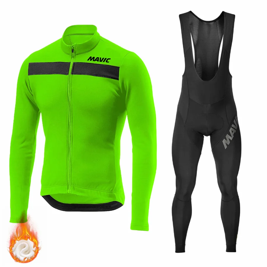 

2026 RCC MAVIC team winter Cycling Jersey Set Bicycle Sportwear Uniform Ciclismo Road Bike Clothing Bicicleta Long Bib Pants 01
