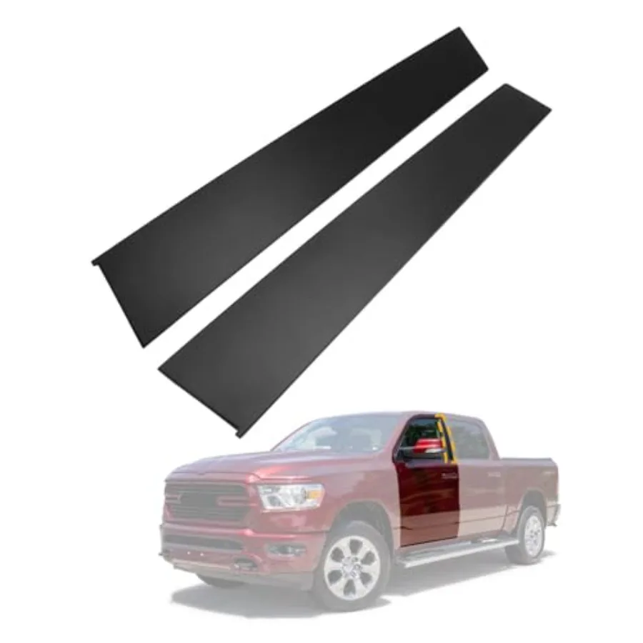 

B-Pillar Trim Molding Set Compatible with 2019-2026 Ram 1500 DT Left DriverandRight Passenger Side Front Door Rear Applique LH