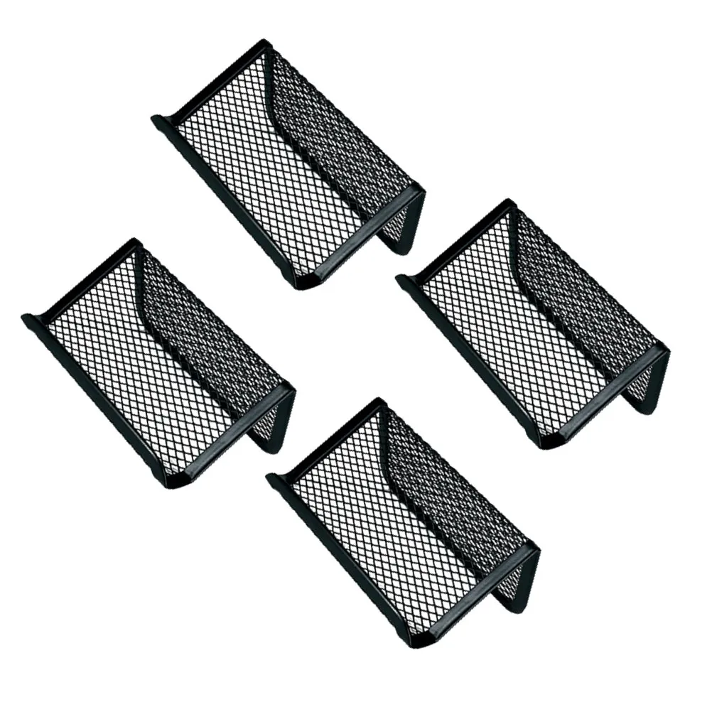 

4Pcs Business Cards Holder Metal Mesh Rack for Office Desktop Organizer Storage Stand Credit Card Name Cards Display Case Iron