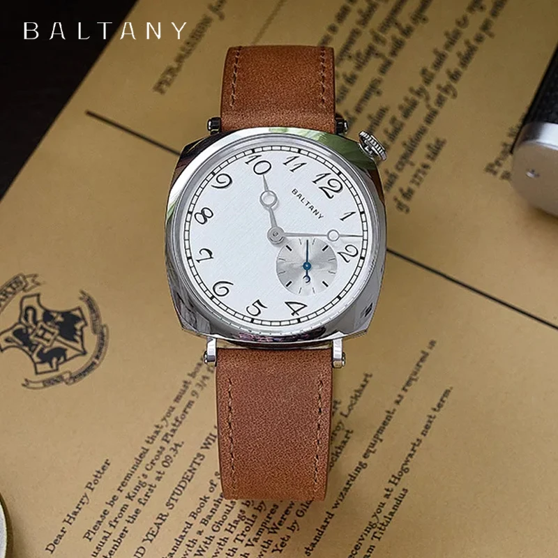 Baltany 1921 Classic 38MM Men\'s VD78 Quartz Watch Luxury Sapphire Stainless Steel Retro Leather Waterproof 5Bar Watch reloj homb