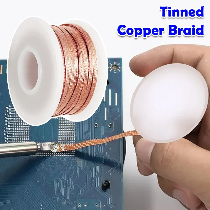 

1.0-4.0mm Desoldering Mesh Braid Tape Wire Repair Tool Copper Welding Point Solder Remover for Wire Soldering Wick Tin Lead Cord