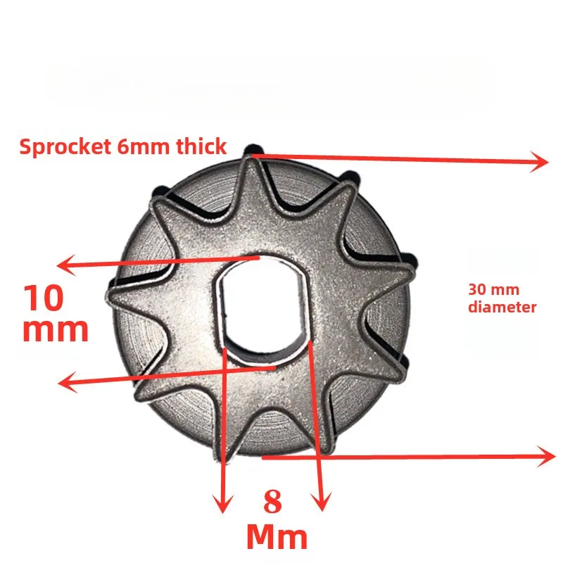 

2 шт. аксессуаров для газонокосилок и бензопил: шестерни 4-10 дюймов (совместимы с цепью 1/4, 9-зубчатая шестерня)