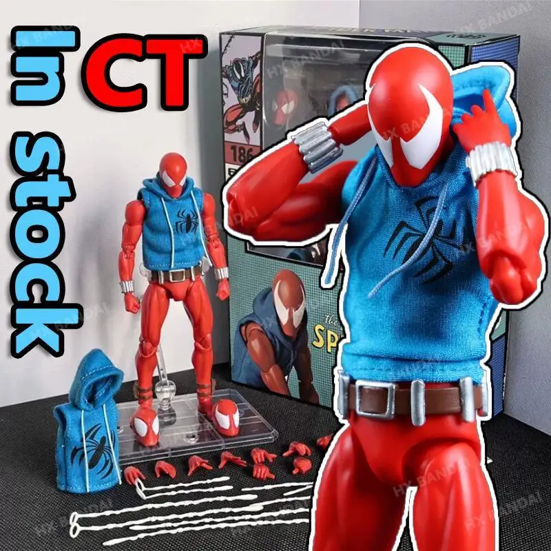 

In Stock Ct Toys Spiderman Mafex 186 Scarlet Spider The Amazing Spider-Man Comic Version Anime Action Figure Customized Gift Toy