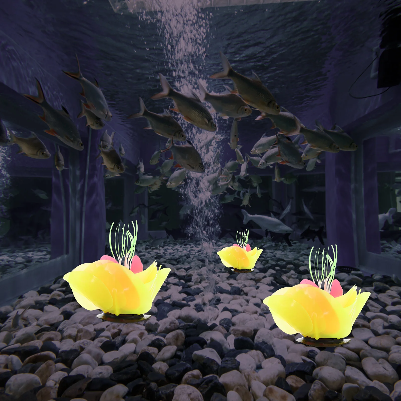 

Luminous Silicone Coral Simulation Water Grass Aquarium Plant Decor Fish Tank Accessory Natural Aquatic Design