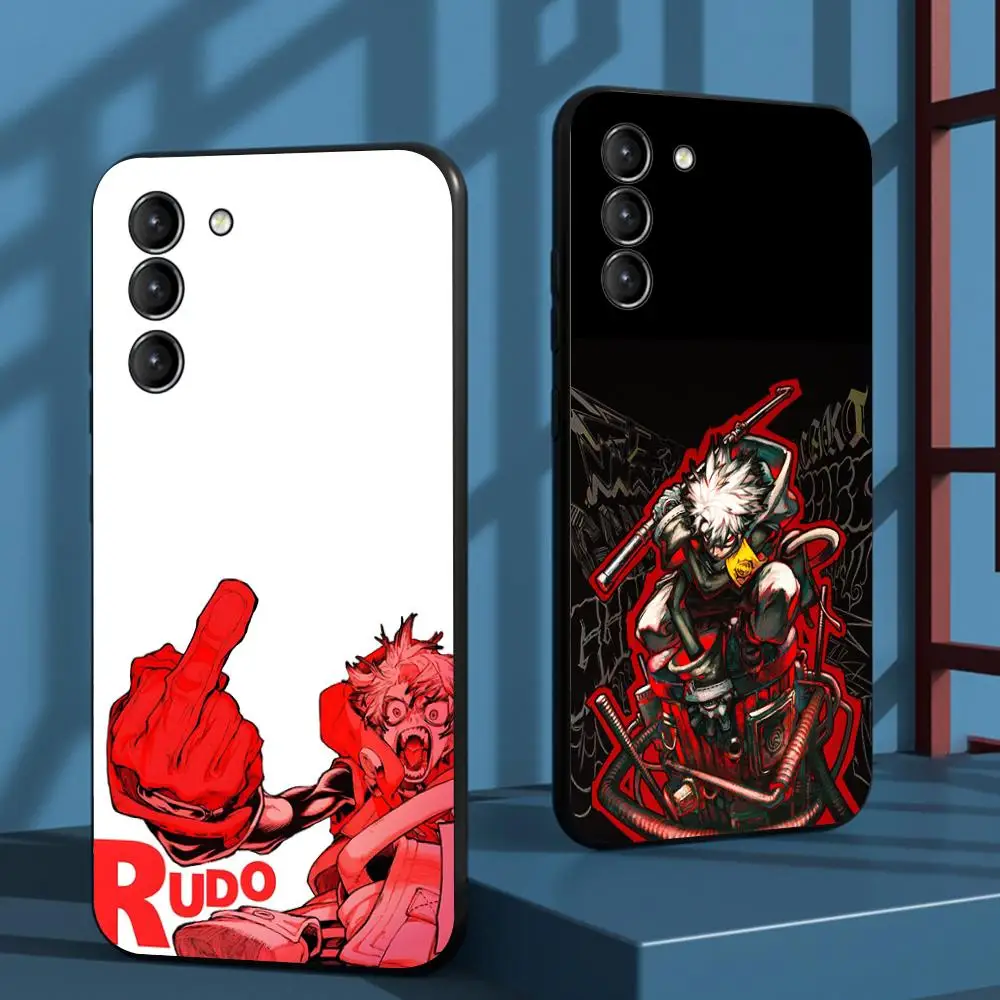 Gachiakuta X rudo cool anime patrón funda de teléfono para Samsung Galaxy S25 S24 S23 S22 S21 S20 Plus Ultra Note20 negro suave