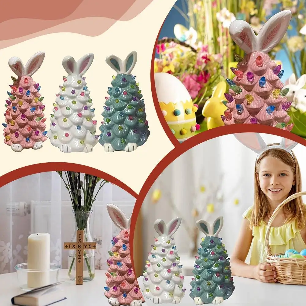 

Прекрасный кролик из смолы, пластиковое ремесленное украшение, пасхальное украшение, декор, украшение стола, интерьер сада, открытый Пасхальный верх Bu Z2N4