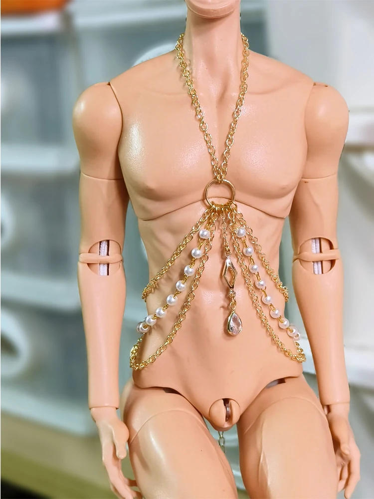 D09-P662 어린이 수제 장난감 1/6 1/4 1/3 삼촌 MSD BJD 인형 쥬얼리 액세서리 진주 목걸이 가슴 체인 1pcs