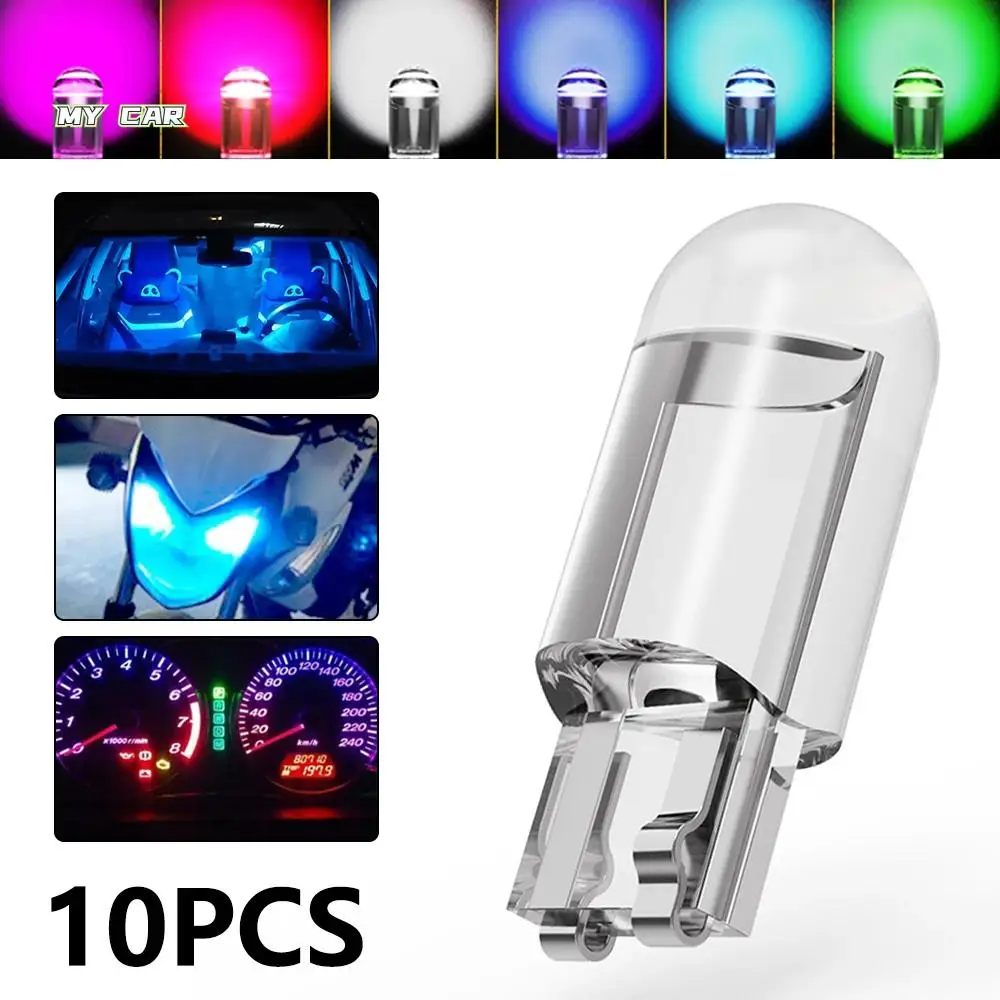 

6000K Glass Housing Instrument Lamp W5W 194 T10 Car Reading Light Car Dome Light License Plate Lamp COB Led Light LED Car Bulb