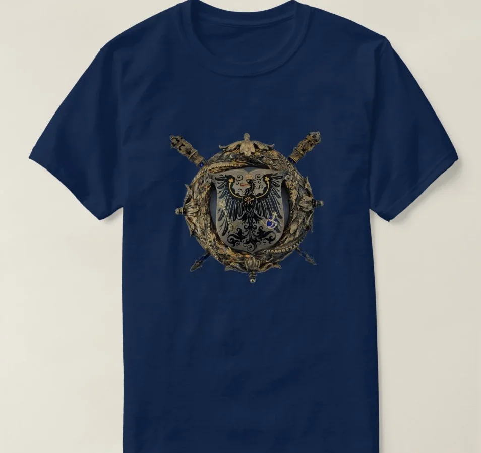 Prussian Crest with Field Marshall Batons Printed T-Shirt 100% Cotton O-Neck Short Sleeve Summer Casual Mens T-shirt Streetwear